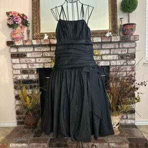 Cinderella 1980s Vintage-Style Black Taffeta 1990’s Cocktail or Formal Dress